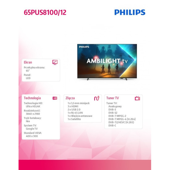 Telewizor LED 65 cali 65PUS8100/12