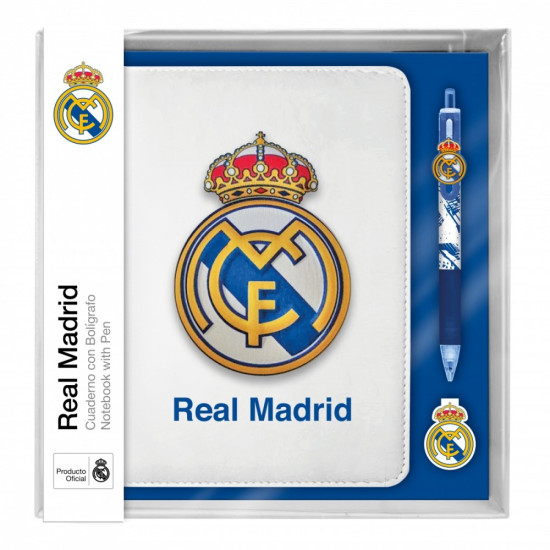 Zestaw notatnik z 10 kolorowym długopisem Real Madryt