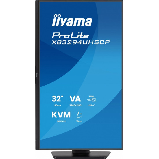 Monitor 31,5 cala XB3294UHSCP-B1.4K,VA,2xHDMI,DP,USB-C dock 95W, PIP,RJ45, 400cd, 2ms, 4xUSB, KVM,Sync,2x5W, HAS (150) PIVOT,