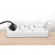 Listwa zasilająca biurkowa, 3 gniazda Schuko, 2x USB-A (2x 12W), 1x USB-C (30W) z zaciskiem na blat, kabel 1,5m, biała