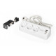 Listwa zasilająca biurkowa, 3 gniazda Schuko, 2x USB-A (2x 12W), 1x USB-C (30W) z zaciskiem na blat, kabel 1,5m, biała