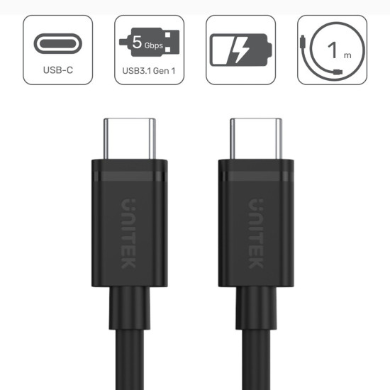Kabel USB TYP-C do USB TYP-C; 1m; Y-C477BK 