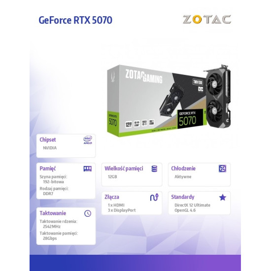 Karta graficzna GeForce RTX 5070 TWIN EDGE OC 12GB GDDR7 192bit 3DP/HDMI