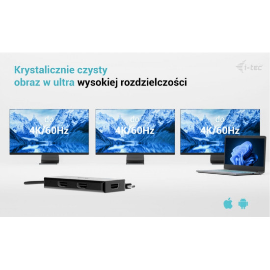 Stacja dokująca USB-C Triple 4K HDMI Video Adapter Power Delivery 100W 