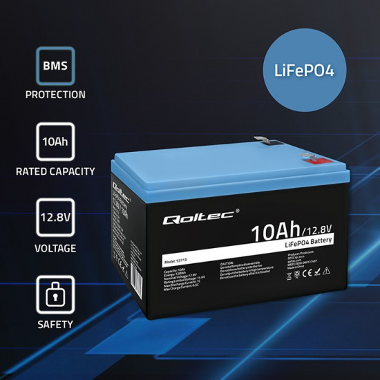 Akumulator LiFePO4 litowo-żelazowo-fosforanowy | 12.8V | 10Ah |  128Wh | BMS 