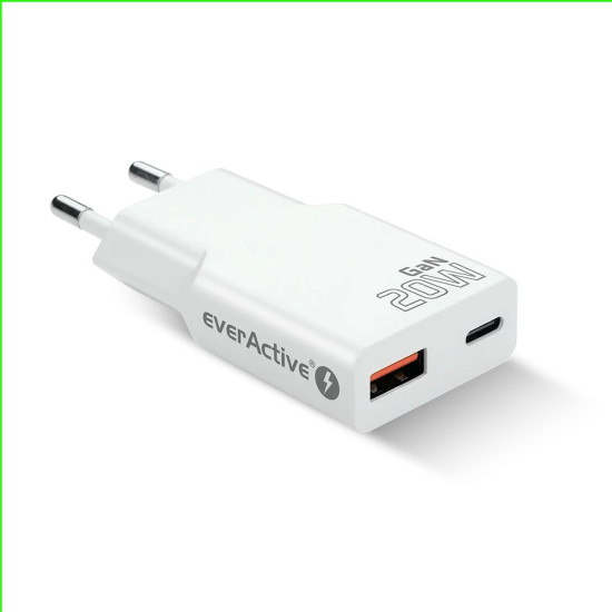 Ładowarka sieciowa SUPER SLIM QC 3.0 20W 1XUSB 1XUSB-C biała SC-340Q
