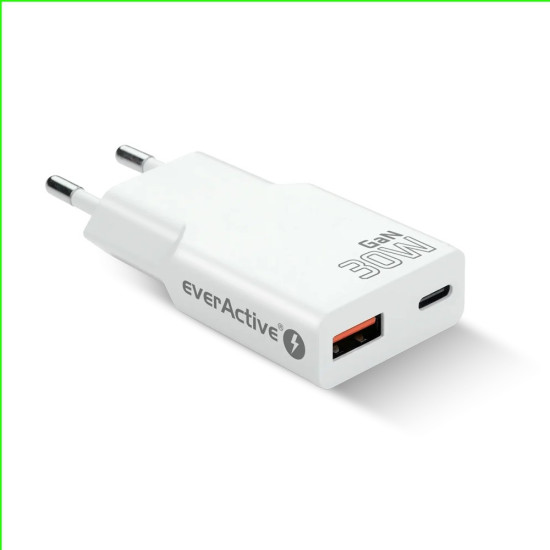 Ładowarka sieciowa SUPER SLIM QC 3.0 30W 1XUSB 1XUSB-C biała SC-380Q 