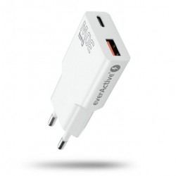 Ładowarka sieciowa SUPER SLIM QC 3.0 30W 1XUSB 1XUSB-C biała SC-380Q 