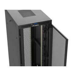 Szafa instalacyjna rack stojąca 19 cali 47U 800x1200 czarna drzwi perforowane LCD (flat pack) V2 