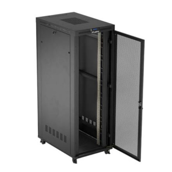 Szafa instalacyjna rack stojąca 19 cali 47U 800x1200 czarna drzwi perforowane LCD (flat pack) V2 