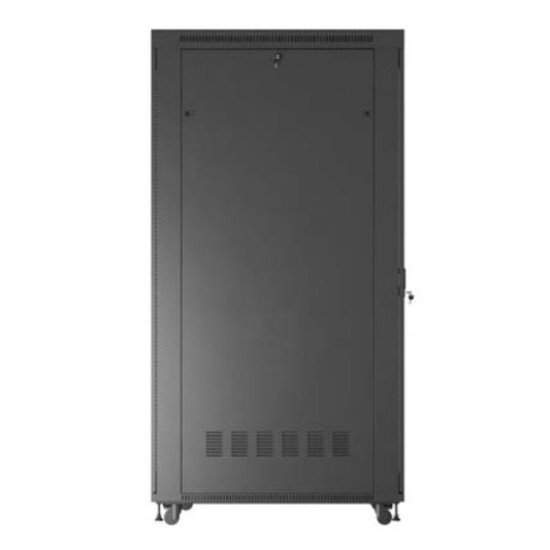 Szafa instalacyjna rack stojąca 19 cali 47U 800x1200 czarna drzwi perforowane LCD (flat pack) V2 