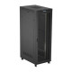 Szafa instalacyjna rack stojąca 19 cali 47U 800x1200 czarna drzwi perforowane LCD (flat pack) V2 