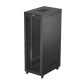 Szafa instalacyjna rack stojąca 19 cali 47U 800x1200 czarna drzwi perforowane LCD (flat pack) V2 