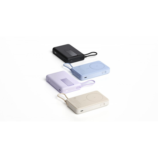 PowerBank Magnetic 10000 z podstawką fioletowy