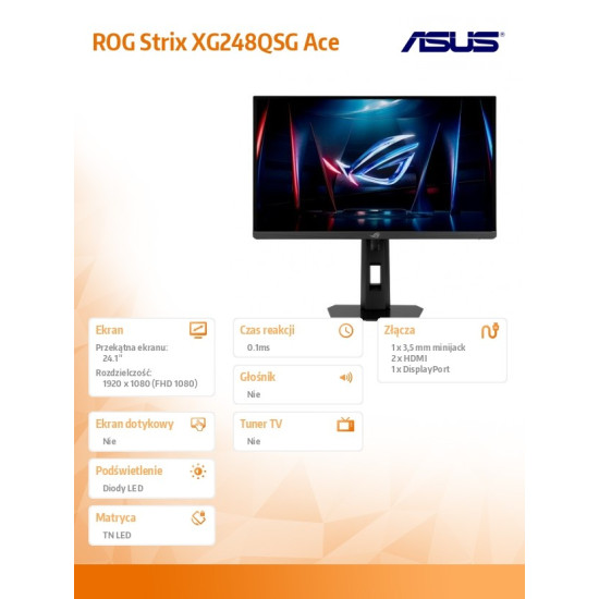 Monitor 24 cale Rog Strix XG248QSG Ace 610Hz 2xHDMI DP 
