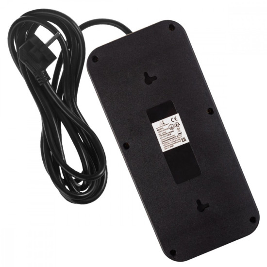 Listwa zasilająca MCE391 B 6 gniazd 4xUSB-A 1xUSB-C, 110-240V AC 50/60Hz, 2.1A max 2500W, czarna