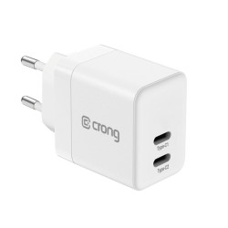 Ultra Compact GaN Ładowarka sieciowa 2x USB-C 35W PD 3.0 z PPS Biała
