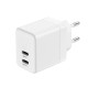 Ultra Compact GaN Ładowarka sieciowa 2x USB-C 35W PD 3.0 z PPS Biała