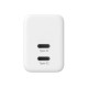 Ultra Compact GaN Ładowarka sieciowa 2x USB-C 35W PD 3.0 z PPS Biała