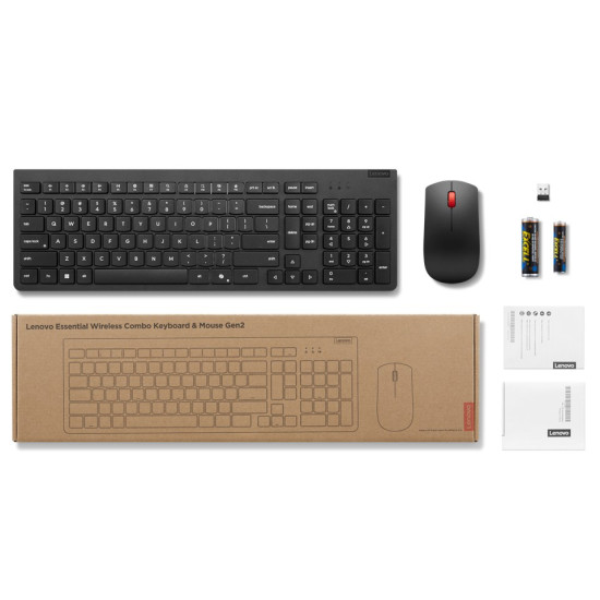 Klawiatura i mysz Essential Wireless Combo Keyboard & Mouse Gen2 Black-US_English