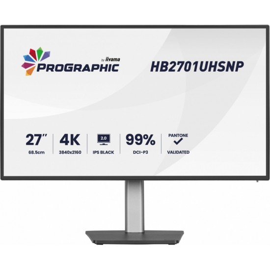 Monitor 27 cali ProGraphic HB2701UHSNP-B1 4K,IPS BLACK 2.0,450cd,VESA USB-c dock(PD:96W),HDMI,DP,DAISY/CHAIN,4xUSB,RJ45,3000:1,sRGB:100%,DCI-P3:99%,KV