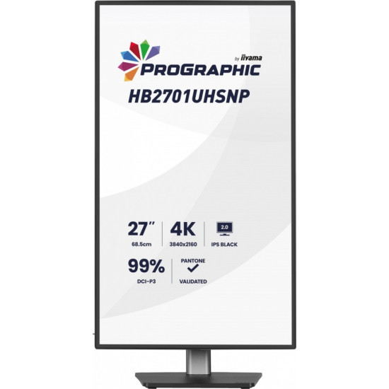Monitor 27 cali ProGraphic HB2701UHSNP-B1 4K,IPS BLACK 2.0,450cd,VESA USB-c dock(PD:96W),HDMI,DP,DAISY/CHAIN,4xUSB,RJ45,3000:1,sRGB:100%,DCI-P3:99%,KV