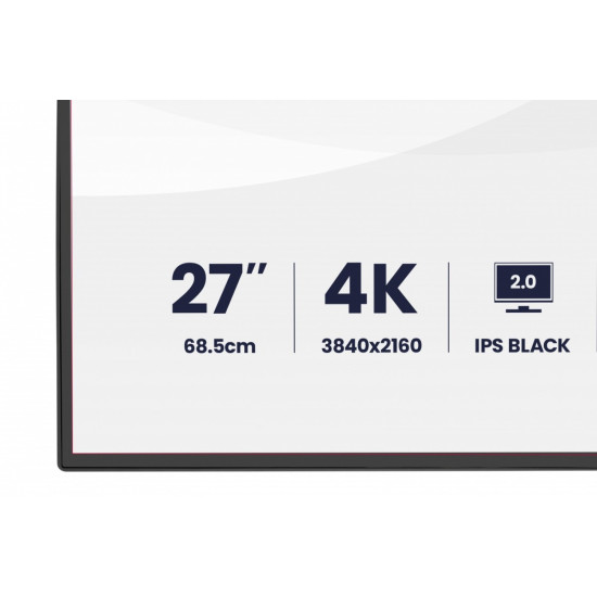 Monitor 27 cali ProGraphic HB2701UHSNP-B1 4K,IPS BLACK 2.0,450cd,VESA USB-c dock(PD:96W),HDMI,DP,DAISY/CHAIN,4xUSB,RJ45,3000:1,sRGB:100%,DCI-P3:99%,KV