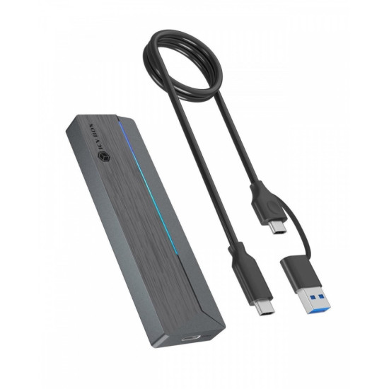 Obudowa dysku IB-1826MCL-CU31 M.2 NVMe i SATA obudowa, RGB lighting, USB 3.2 Gen 2, 10 Gbps 
