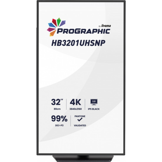 Monitor 31.5 cala ProGraphic HB3201UHSNP-B1 4K,IPS BLACK 2.0,450cd,VESA USB-c dock(PD:96W),HDMI,DP,DAISY/CHAIN,4xUSB,RJ45,3000:1,sRGB:100%,DCI-P3:99%,