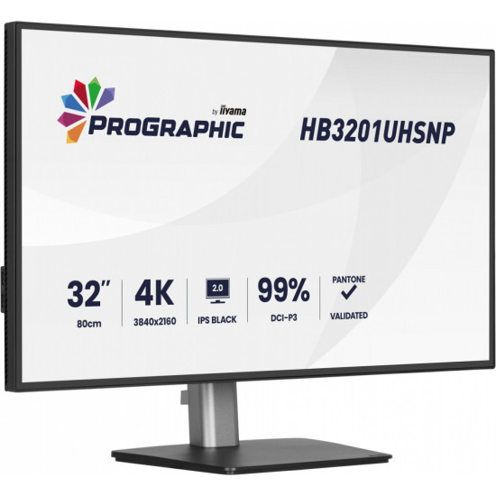 Monitor 31.5 cala ProGraphic HB3201UHSNP-B1 4K,IPS BLACK 2.0,450cd,VESA USB-c dock(PD:96W),HDMI,DP,DAISY/CHAIN,4xUSB,RJ45,3000:1,sRGB:100%,DCI-P3:99%,
