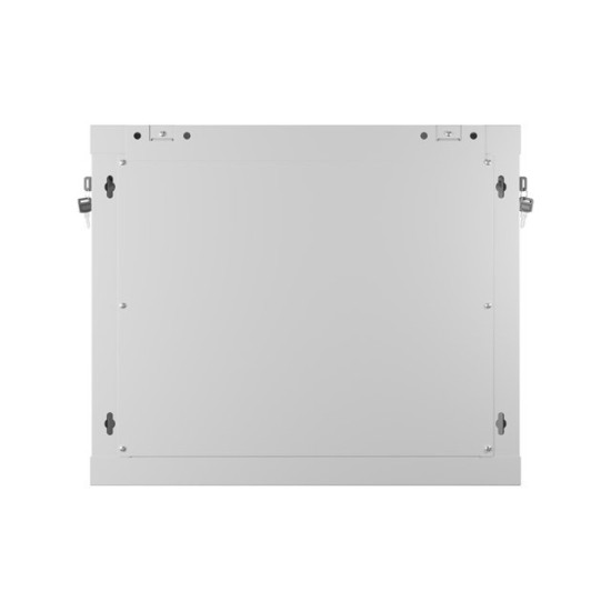 Szafa instalacyjna rack wisząca 19 cali 9U 600x450 drzwi perforowane (flat pack) szara