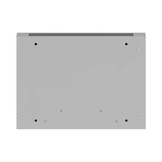 Szafa instalacyjna rack wisząca 19 cali 9U 600x450 drzwi perforowane (flat pack) szara