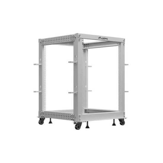 Stojak Open rack 19 cali 15U 600x600-1100 regulowany szary