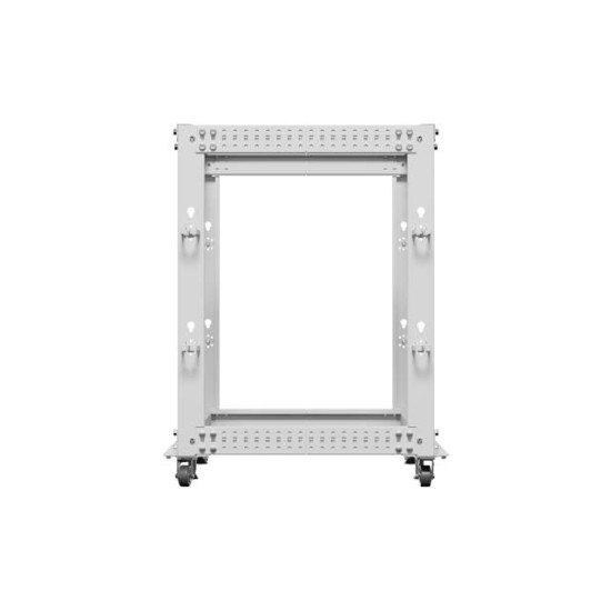 Stojak Open rack 19 cali 15U 600x600-1100 regulowany szary