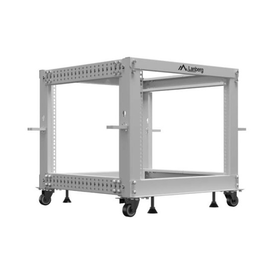 Stojak Open rack 19 cali 9U 600x600-1100 regulowany szary