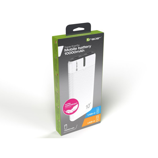 PowerBank EnerGo 10000mAh biało-czarny