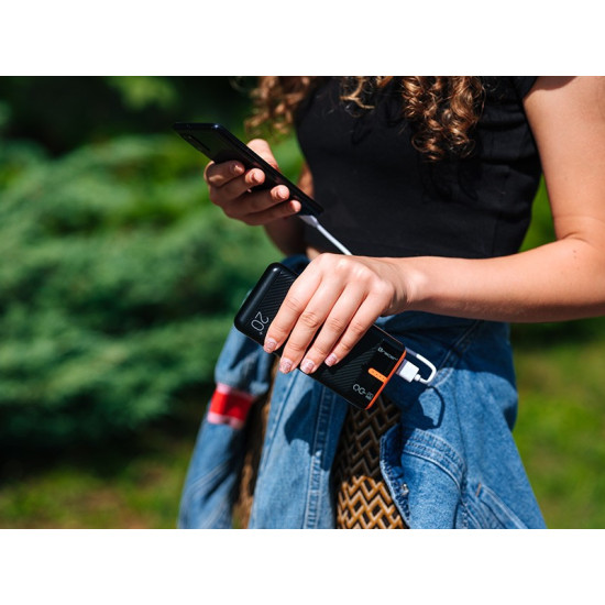 Power bank EnerGen 20000mAh PD+QC3.0 czarno-pomarańczowy