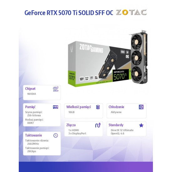 Karta graficzna GeForce RTX 5070 Ti SOLID SFF OC 16GB GDDR7 256bit 3DP/HDMI