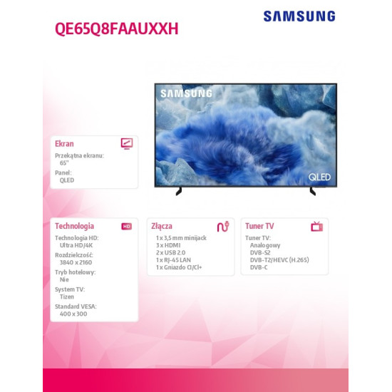 Telewizor QLED 65 cali QE65Q8FAAUXXH 