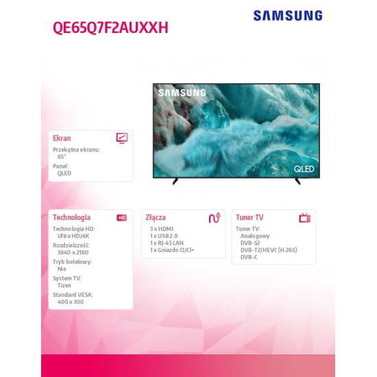 Telewizor QLED 65 cali QE65Q7F2AUXXH 