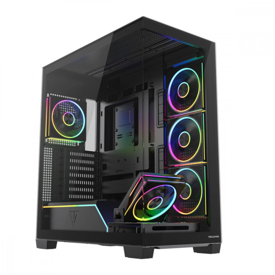 Obudowa PC VOLCANO STELLAR PLUS ARGB MIDI 5F Czarna