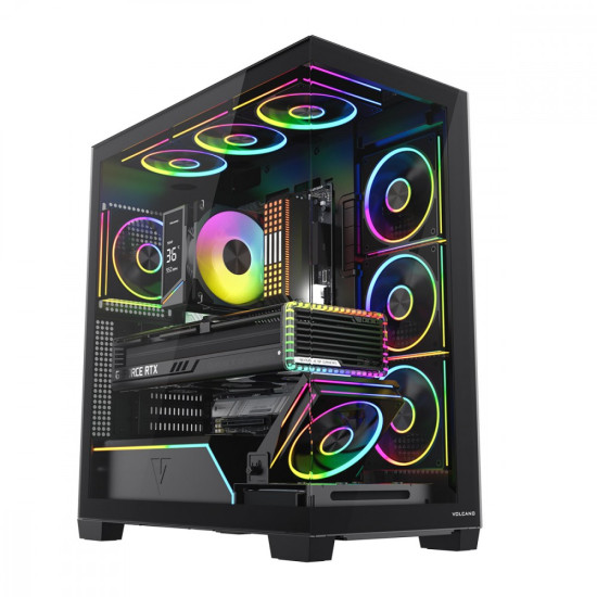 Obudowa PC VOLCANO STELLAR PLUS ARGB MIDI 8F Czarna