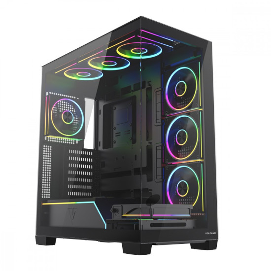 Obudowa PC VOLCANO STELLAR PLUS ARGB MIDI 8F Czarna