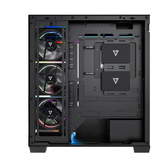 Obudowa PC VOLCANO STELLAR PLUS ARGB MIDI 8F Czarna