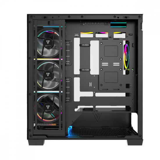 Obudowa PC VOLCANO STELLAR PLUS ARGB MIDI 8F Czarna