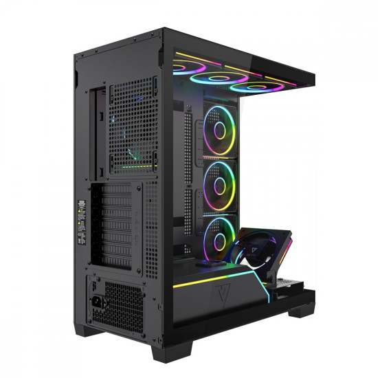 Obudowa PC VOLCANO STELLAR PLUS ARGB MIDI 8F Czarna