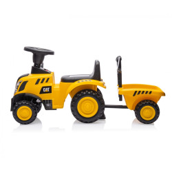 Pojazd CAT Traktor z przyczepą żółty jeździk