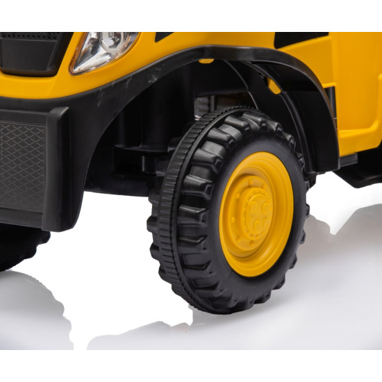 Pojazd CAT Traktor z przyczepą żółty jeździk