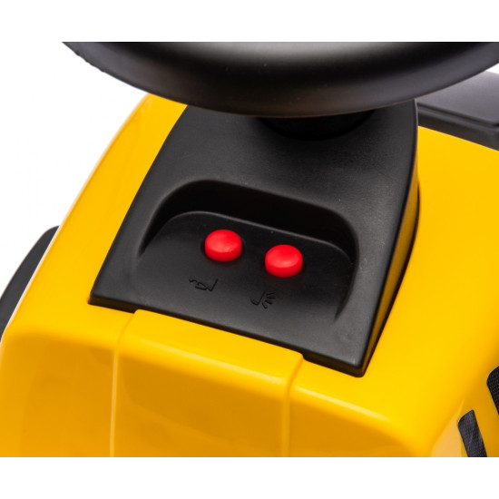 Pojazd CAT Traktor z przyczepą żółty jeździk