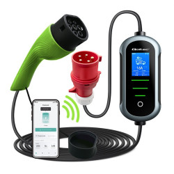 Mobilna ładowarka do samochodu elektrycznego EV z regulacją 2w1  Typ2 | 11kW | 400V | Wi-Fi | TUYA | SMART LIFE | LCD | Wallbox | 5m 